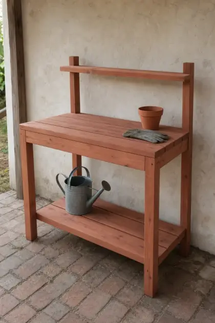 A finished potting bench