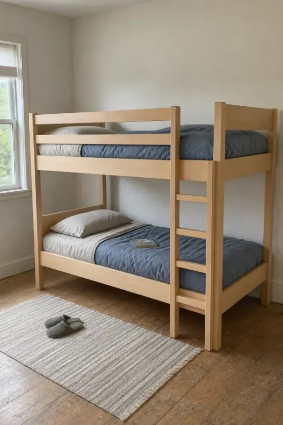 A photo of a wooden bunk bed used as the starting idea