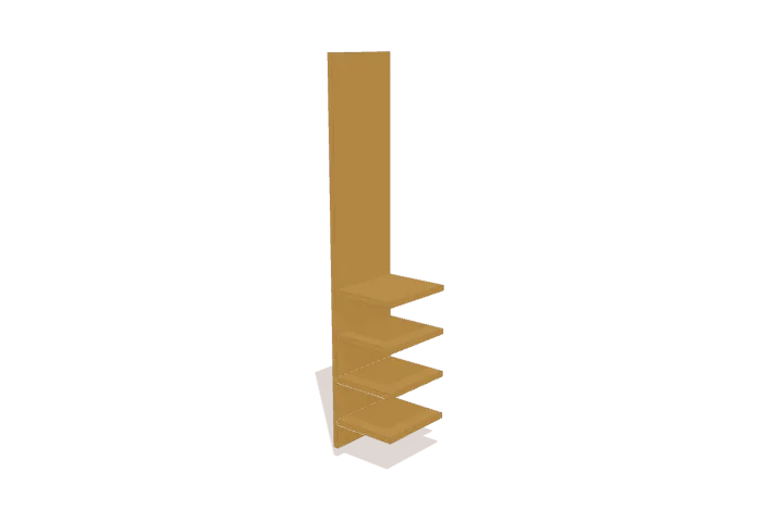 Step 1: position lower shelves on left side, new parts highlighted