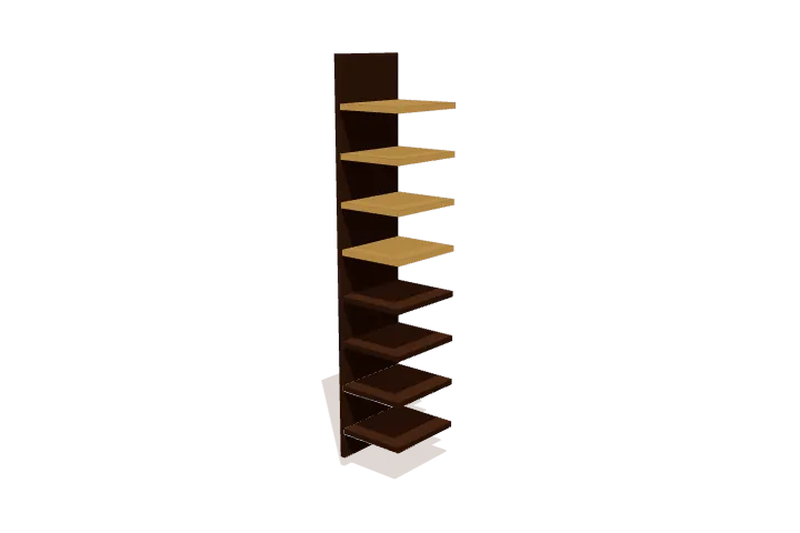 Step 2: add remaining upper shelves, new parts highlighted