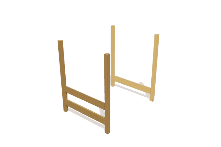Step 2: assemble the footboard frame, new parts highlighted