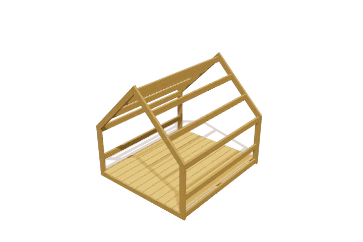Step 6: lay floor deck planks, new parts highlighted