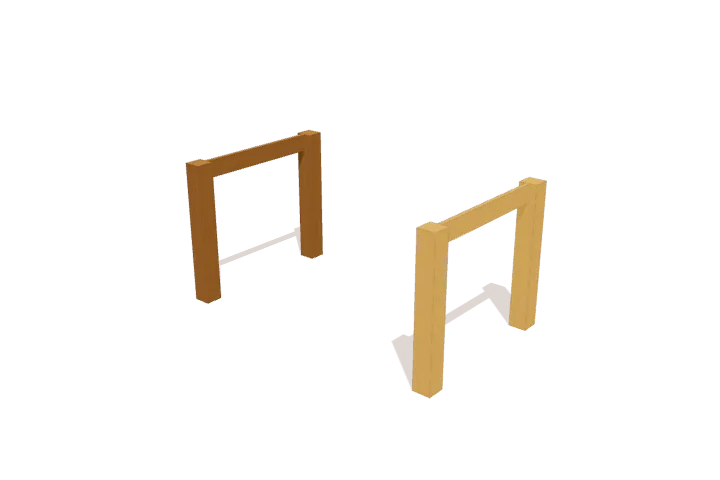 Step 2: assemble the right leg frame, new parts highlighted