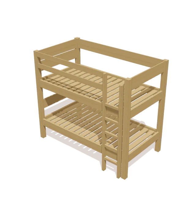 The 3D bunk bed model TimberLab builds from the idea