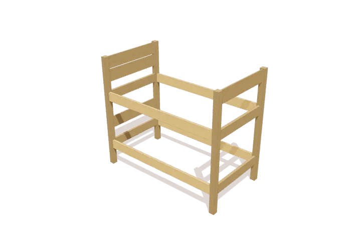 Step 3: connect main side rails, new parts highlighted