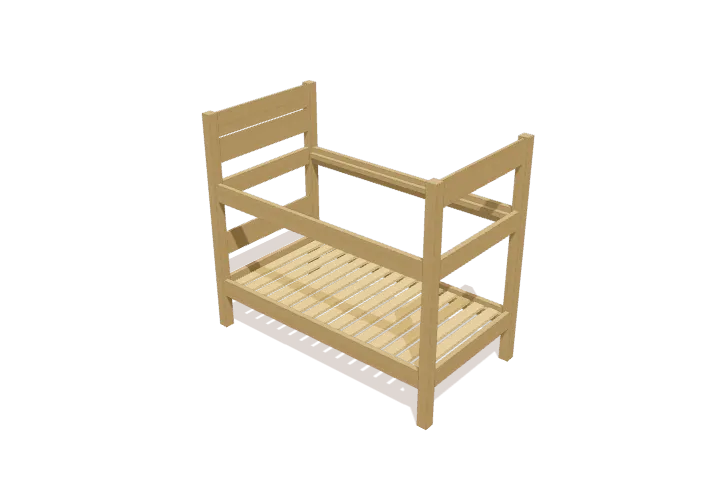Step 5: place lower bed slats, new parts highlighted