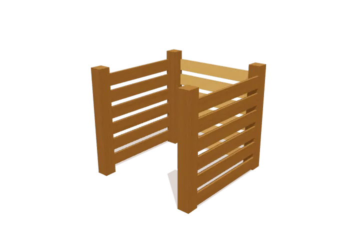 Step 3: connect the back wall slats, new parts highlighted